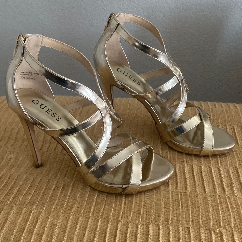Guess gold heels, size 7